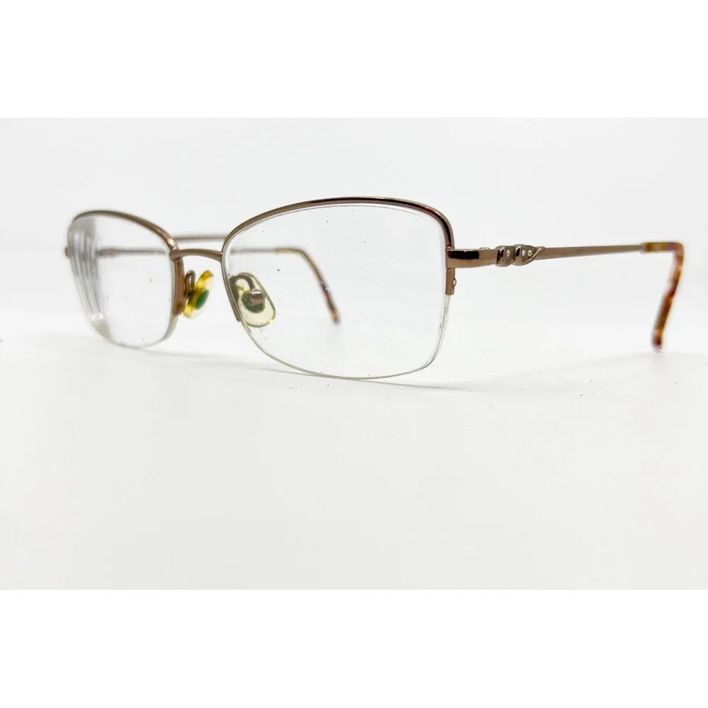 Tres Jolie 62 Eyeglasses Womens Gold Semi Rimless Frames 52-17-135